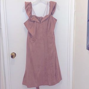 Suede off the shoulder dress